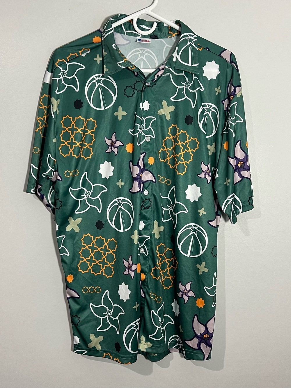 Coyote Washington Wizards Green Short Sleeve Button Up Hawaiian Shirt Mens XL
